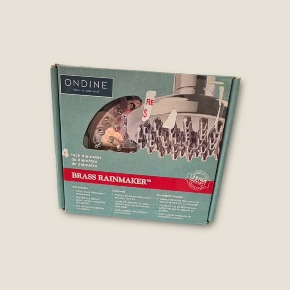 Ondine Brass Rainmaker 4-Inch Chrome Showerhead CY049CH New in Box